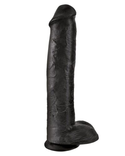 King Cock - Realistic Dildo With Testicles 38 Cm Black