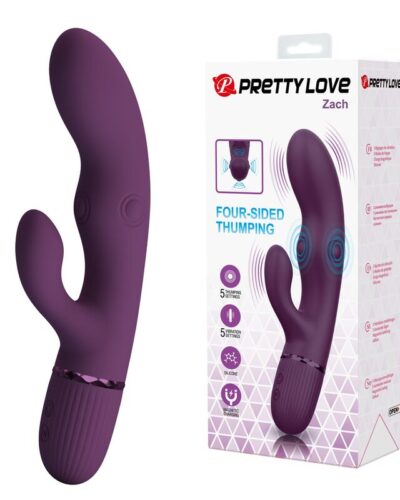 Pretty Love - Zach Rechargeable Thrusting Rabbit Vibrator 5+5 Functions