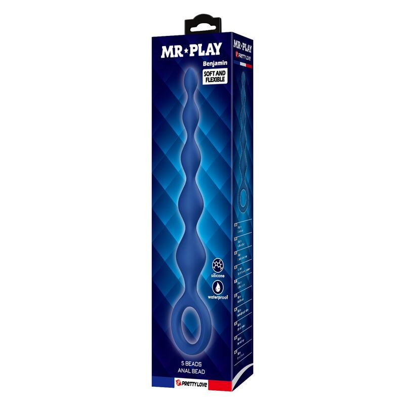 Mr Play - Blue Silicone Anal Beads Anal Plug 20.4 Cm - Image 3