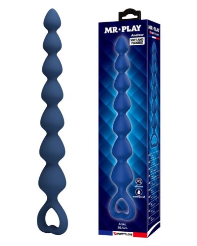 Mr Play - Blue Silicone Anal Beads  Anal Plug 26.7 Cm