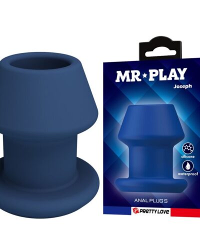 Mr Play - Jack Blue Silicone Hollow Anal Plug Size S