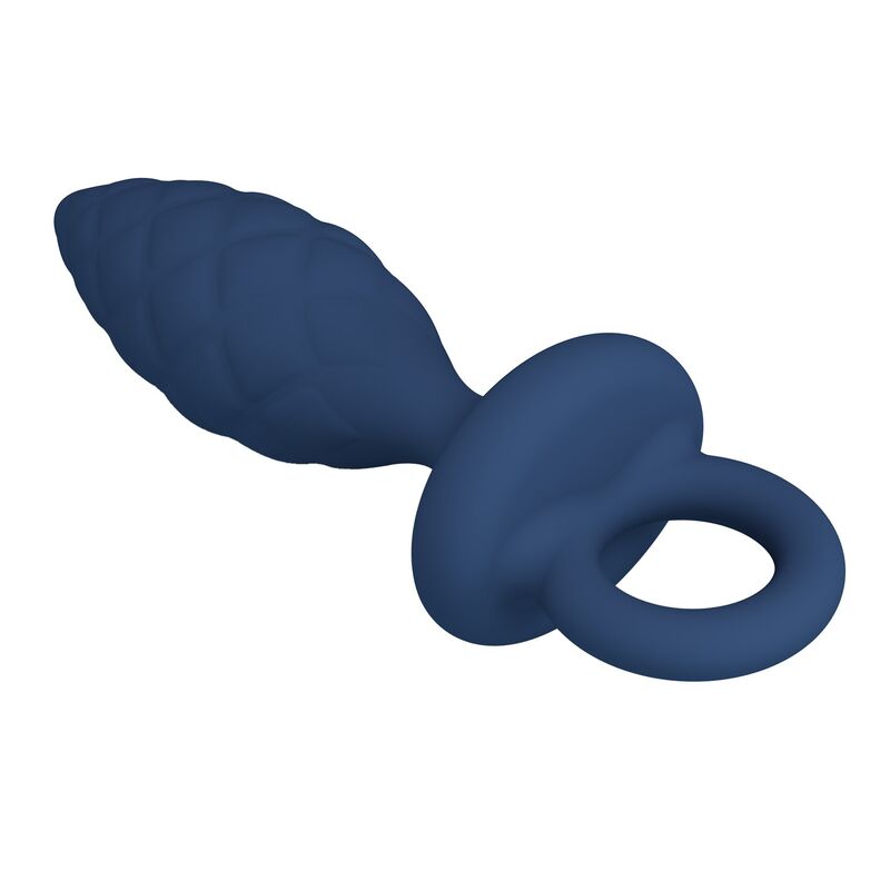 Mr Play - Textured Anal Plug With Ring Blue M - Image 5