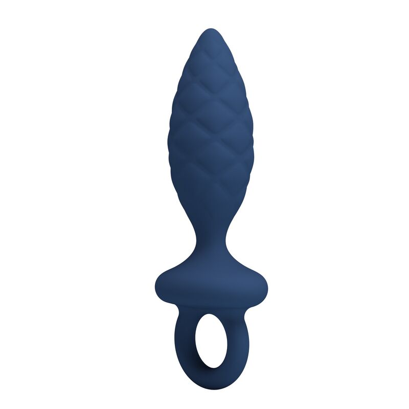 Mr Play - Textured Anal Plug With Ring Blue M - Image 3