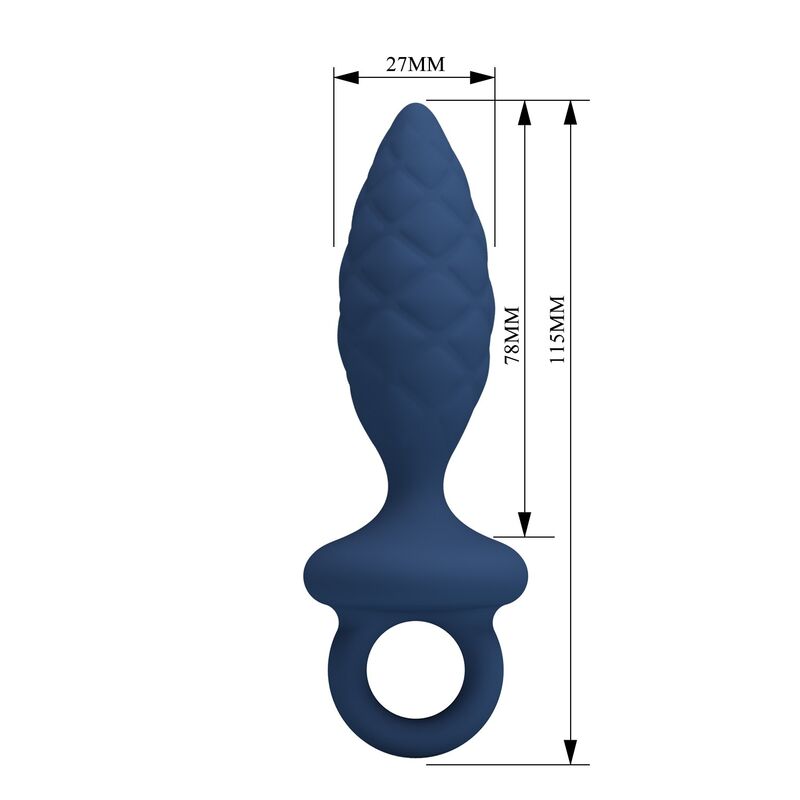 Mr Play - Textured Anal Plug With Ring Blue S - Image 5