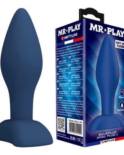 Mr Play - Tapered Silicone Anal Plug Blue L