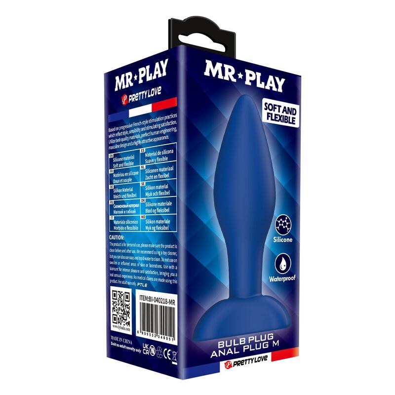 Mr Play - Tapered Silicone Anal Plug Blue M - Image 3
