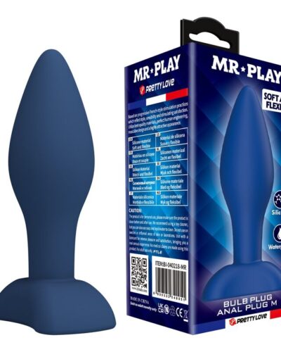 Mr Play - Tapered Silicone Anal Plug Blue M