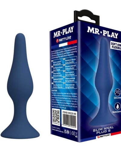 Mr Play - Blue Silicone Slim Anal Plug Size S