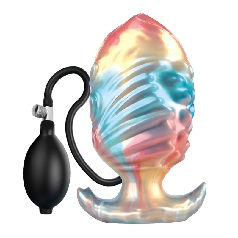 Power Monsters - Ebon Leviathan Tricolor Inflatable Fantasy Anal Plug 18 Cm