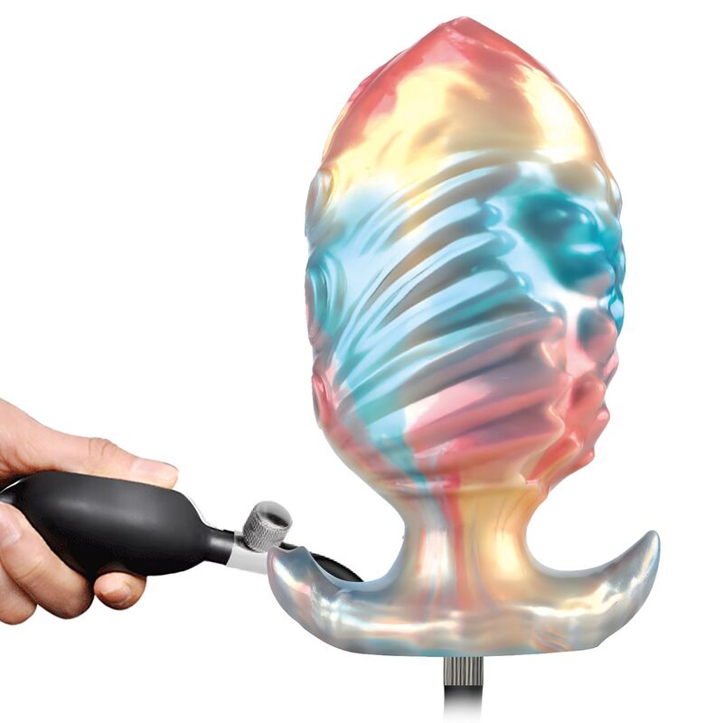 Power Monsters - Ebon Leviathan Tricolor Inflatable Fantasy Anal Plug 18 Cm - Image 4