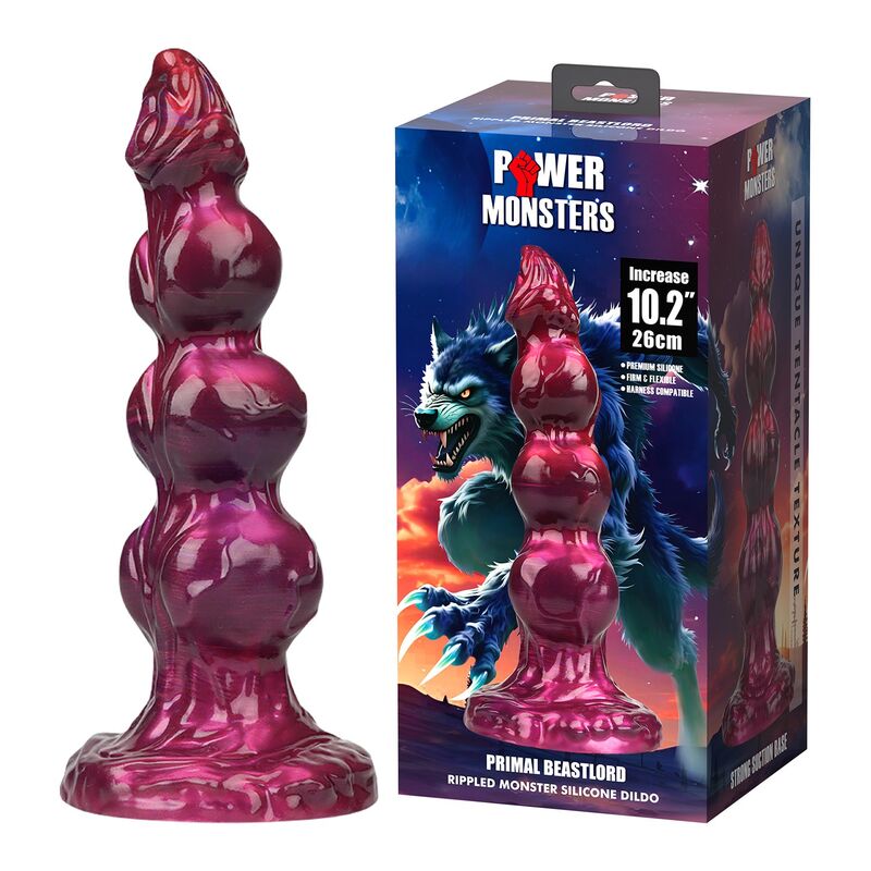 Power Monsters - Primal Beastlord Pink Translucent Fantasy Silicone Dildo 26 Cm Ø 5 Cm - Image 3