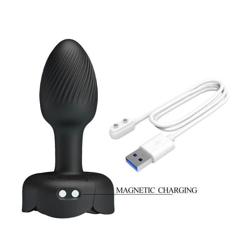 Pretty Love - Rechargeable Vibrating Anal Plug 10 Modes Black - Image 5