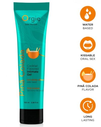 Orgie - Lube Tube Cocktail Piña Colada Kissable Water-Based Intimate Gel 100 Ml