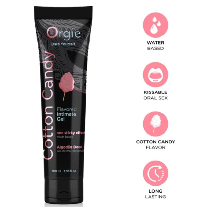 Orgie - Lube Tube Cotton Candy Kissable Water-Based Intimate Gel 100 Ml