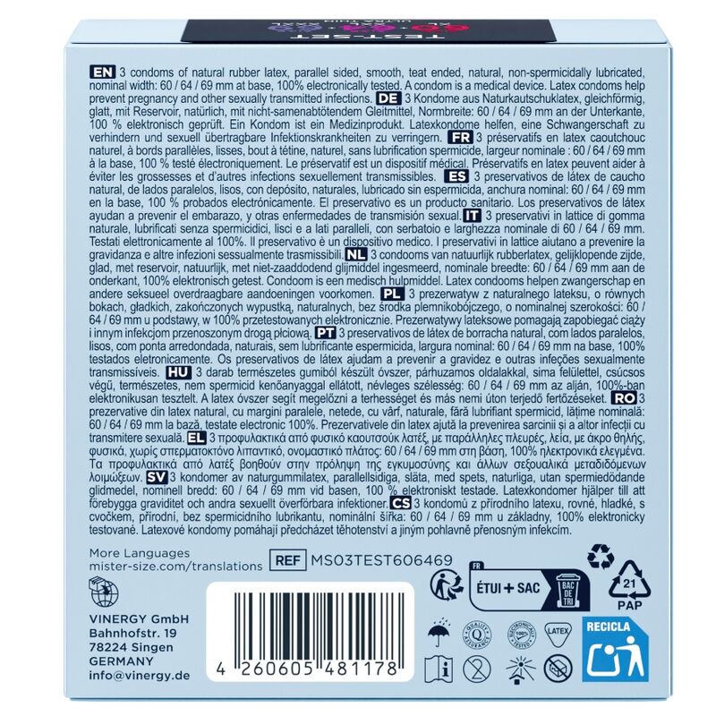 Mister Size - Sample Pack Condoms Size 60-64-69 Mm (3 Units) - Image 4