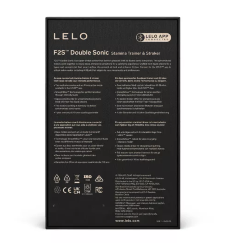 Lelo - F2S Double Sonic Male Stroker With Dual Sonic Stimulation Red - Image 4
