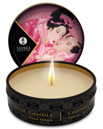Shunga - Mini Caress By Candelight Roses Massage Candle 30 ml