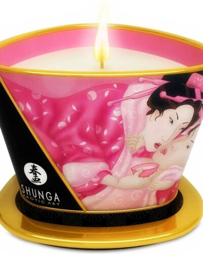 Shunga - Mini Caress By Candelight Roses Massage Candle 170 ml