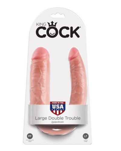 King Cock - U-Shaped Large Double Trouble Flesh 17.8 cm