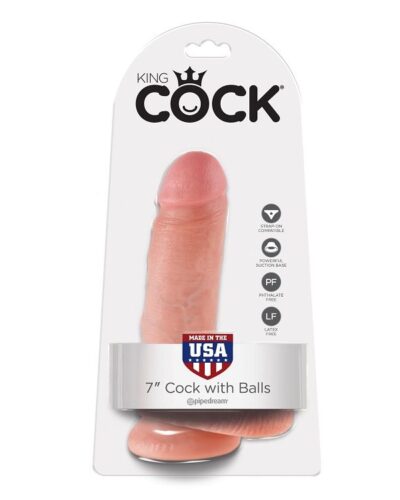 King Cock - 7 Dildo Flesh With Balls 17.8 cm