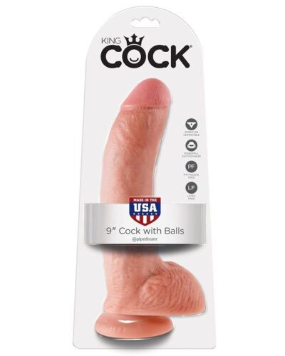 King Cock - 9 Dildo Flesh With Balls 22.9 cm