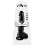 King Cock - 10 Dildo Black With Balls 25.4 cm