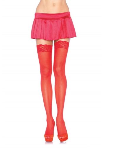 Leg Avenue - Red Tights With Lace Top