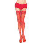 Leg Avenue - Red Tights With Self-Adhesive Lace