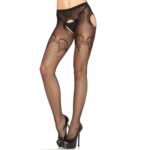 Leg Avenue - Pantie In Elegant Black Embroidered Net