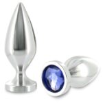 Metal Hard - Anal Plug Aliminum Crystal Color Medium 8.89cm