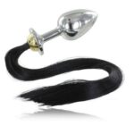 Metal Hard - Steel Anal Plug With Tail 8.89cm