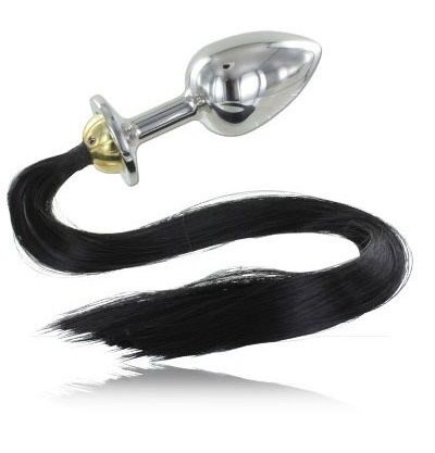 Metal Hard - Steel Anal Plug With Tail 8.89cm
