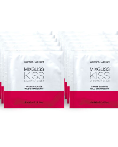 Mixgliss - Water Based Lubricant Strawberry Flavor 12 Single Dose 4 ml