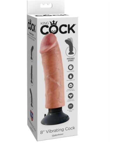 King Cock - 20.32 cm Vibrating Cock Flesh