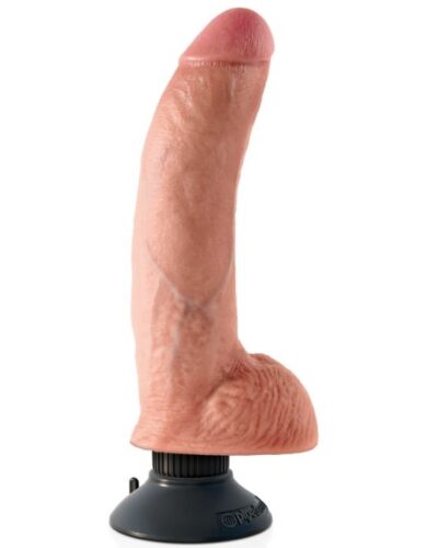King Cock - 23 cm Vibrating Cock With Balls Flesh