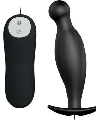 Pretty Love - Silicone Anal Plug 12 Vibration Modes Black
