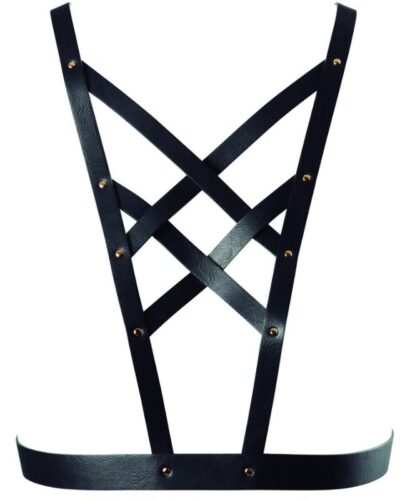 Bijoux - Indiscrets Maze Crossed Harness With Neckline Black