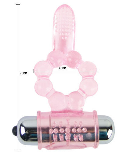 Baile - Silicone Ring 10 Tongue Rhythms With Pink Vibration