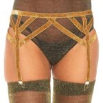 Leg Avenue - Lurex Elastic Garter Belt One Size