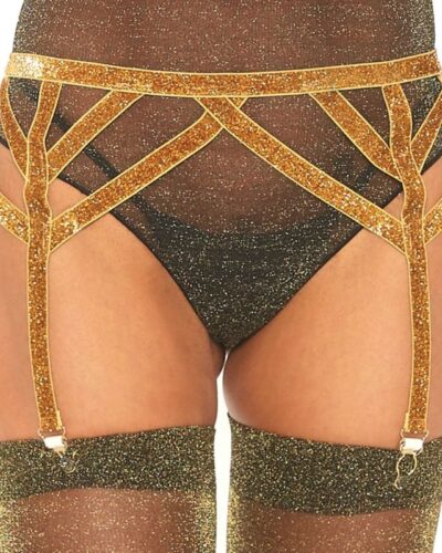 Leg Avenue - Lurex Elastic Garter Belt One Size