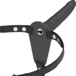 Fetish Submissive Harness - Black Silicone Vibrator 15 cm