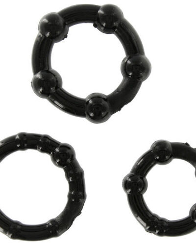 Seven Creations - Set Of Three Black Penis Rings