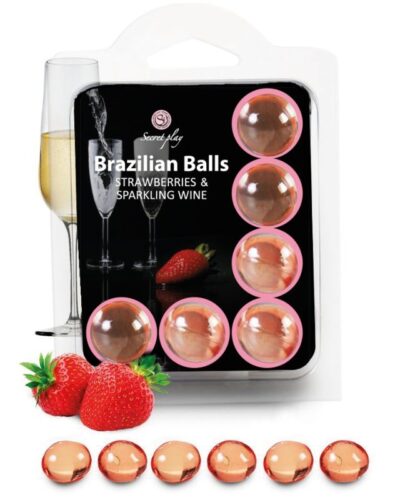 Secretplay - Set 6 Brazilians Balls Strawberries With Cava