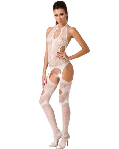 Passion - Woman Bs053 White Bodystocking One Size