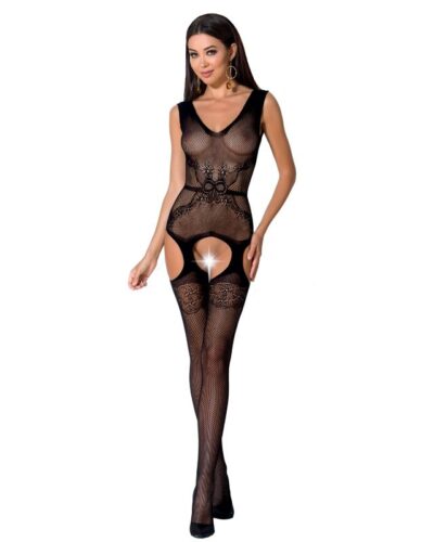 Passion - Woman Bs062 Bodystocking Black One Size