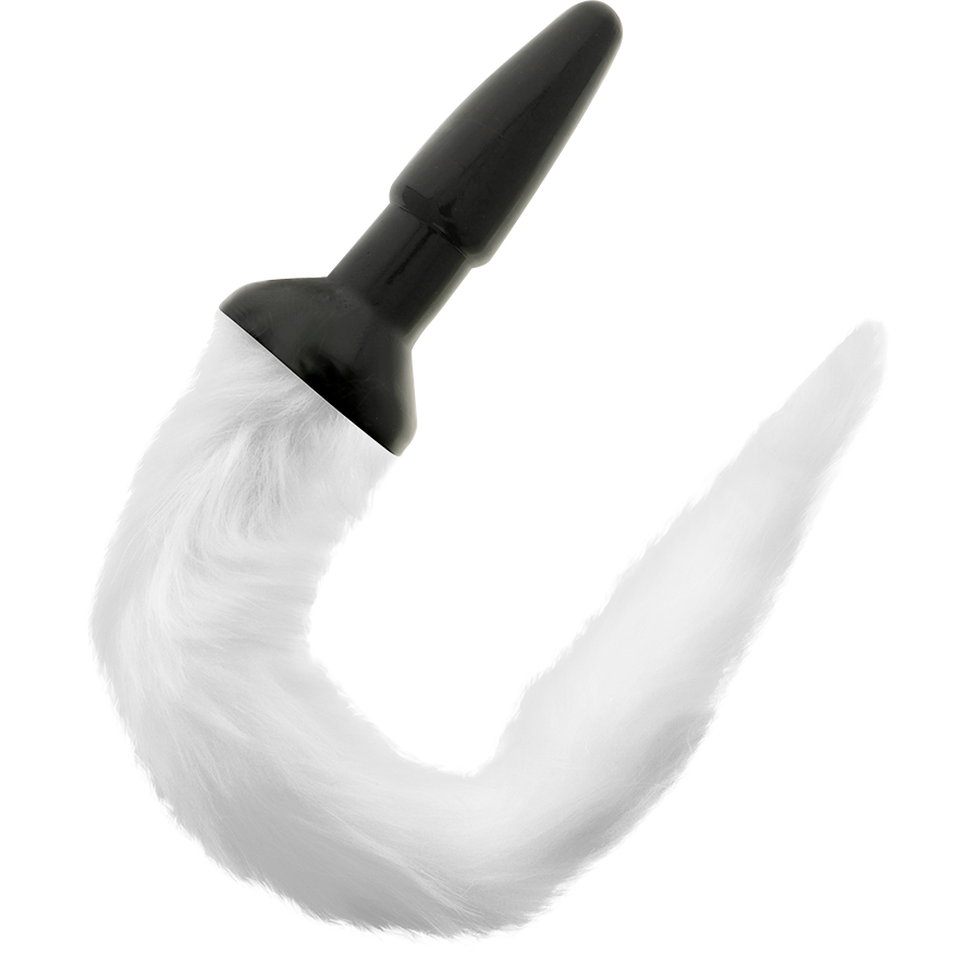 Darkness - Silicone Anal Plug With White Tail - Image 2