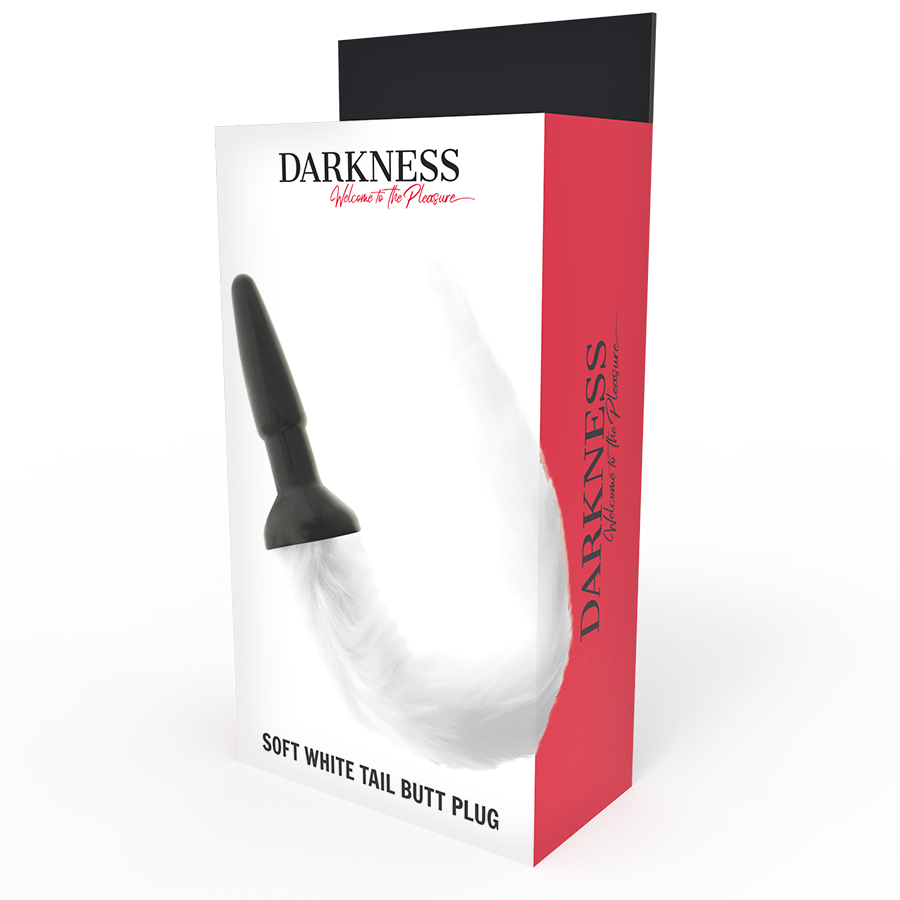 Darkness - Silicone Anal Plug With White Tail - Image 3