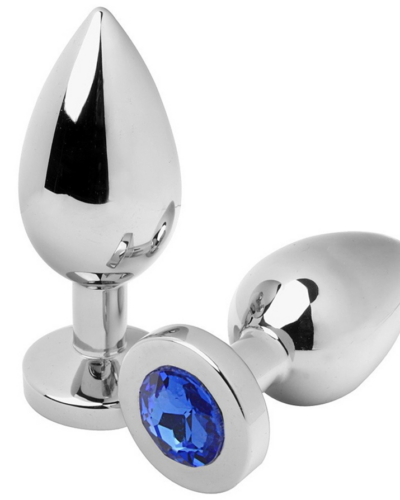 Metal Hard - Anal Plug Diamond Blue Small 5.71cm