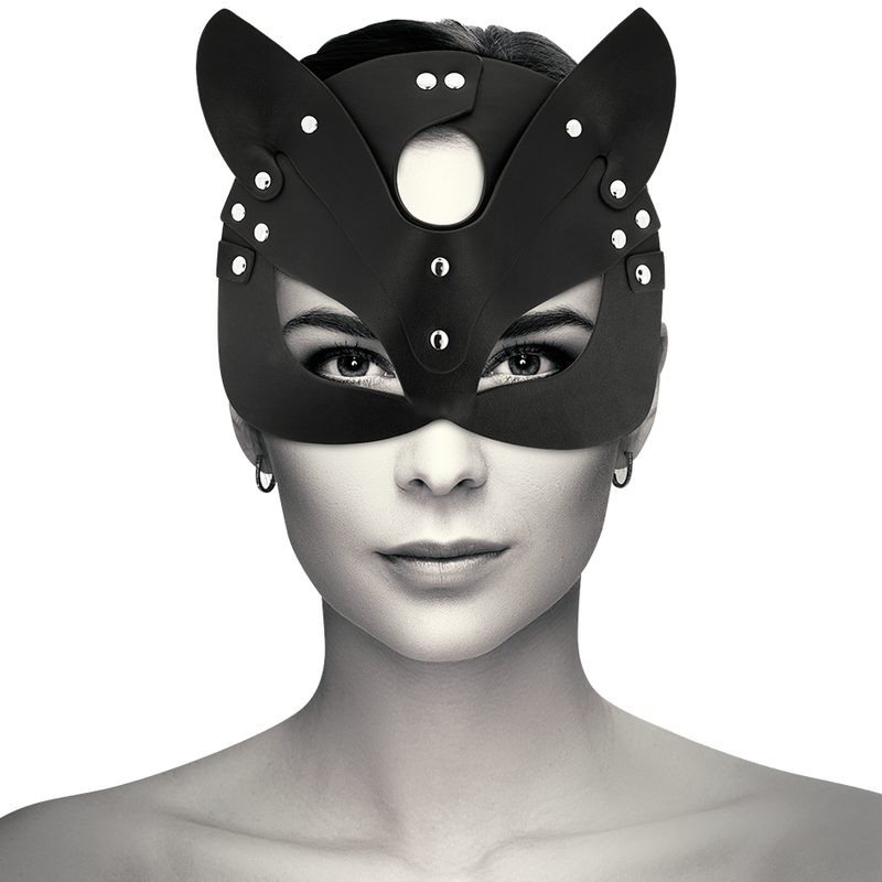 Coquette Chic Desire - Vegan Leather Mask With Bunny Ears - Image 2
