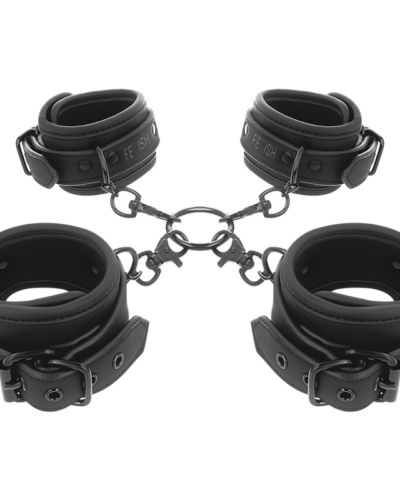 Fetish Submissive - Set Of Hand And Ankle Handcuffs With Noprene Lining